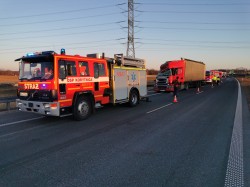 Kolejny wypadek w Gończycach. Zderzyły się dwa tiry (28 lutego 2022)