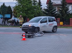 Potrącenie rowerzystki w Garwolinie i kolizja (25 maja 2021)