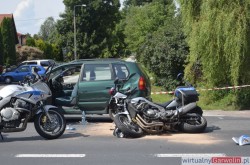 Wypadek policjanta na motocyklu (10 sierpnia 2021)